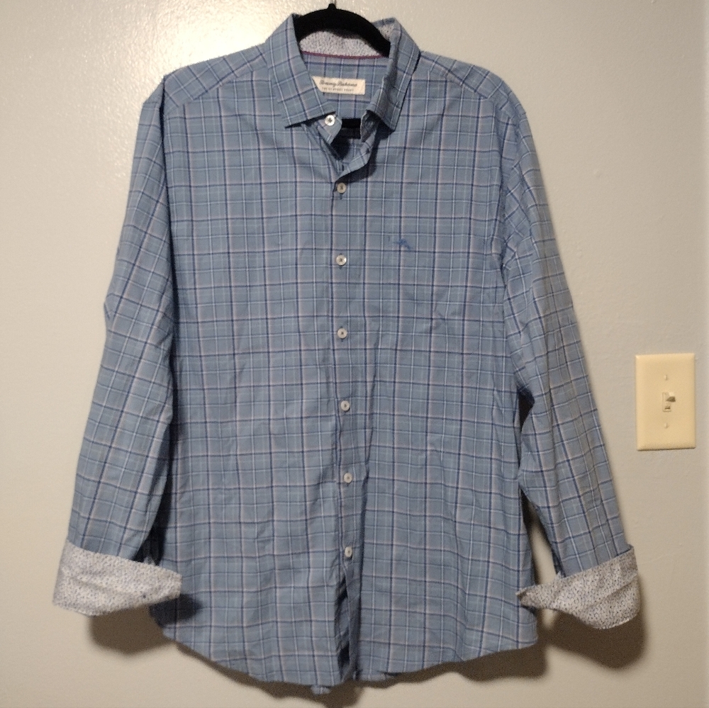 Tommy Bahama Newport Coast Flip Cuffs Plaid Button Down Shirt Menswear